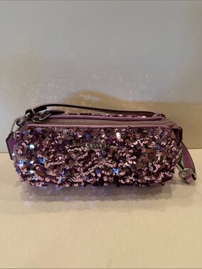 NWT Coach Pink Sequin Wristlet Clutch